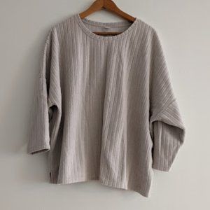 Old Navy Striped Textured Gray Sweatshirt Size XXL